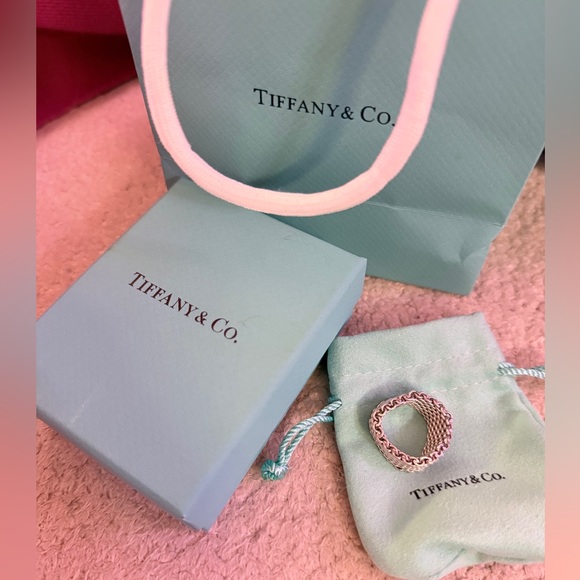 Authentic Vintage Tiffany & Co. Sommerset Silver Mesh Band - Picture 1 of 7